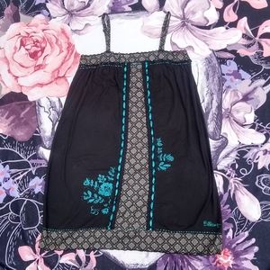 Black and Teal Floral Women's Dress